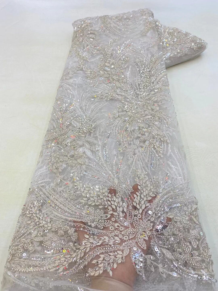 5 YARDS / 16 COLORS / Édelie Sequin Beaded Embroidered  Mesh Sparkly Lace Bridal Wedding Party Dress Fabric