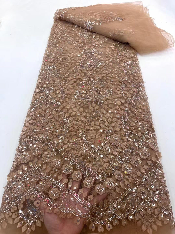 5 YARDS / 20 COLORI / Tessuto per abito da cerimonia nuziale da sposa in pizzo scintillante con paillettes e perline ricamate Elayne