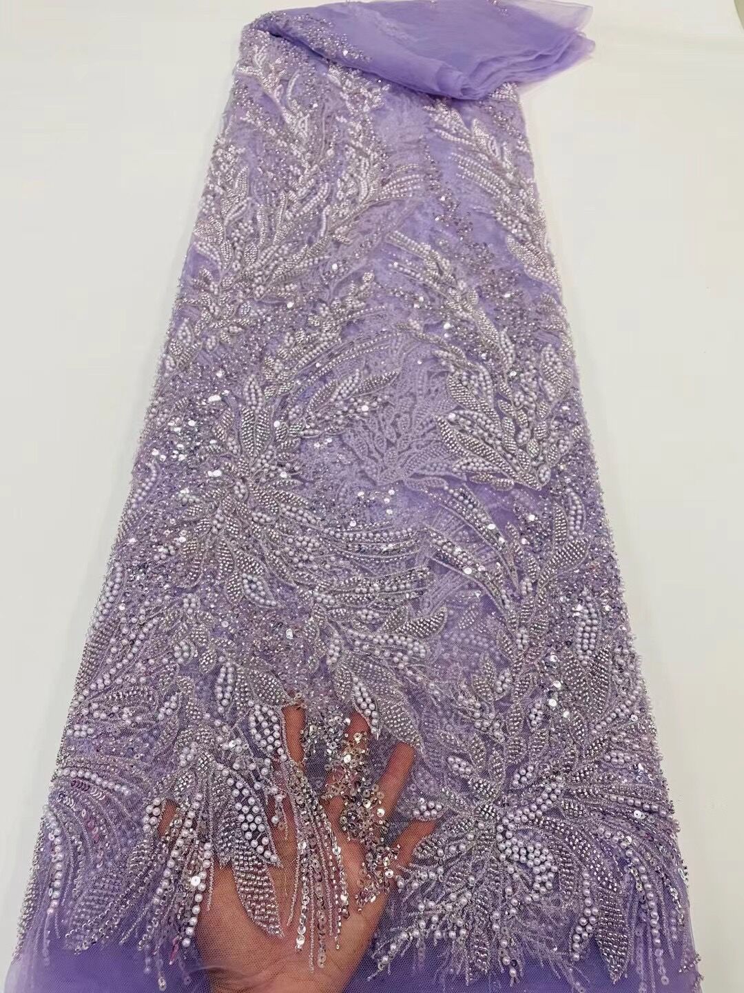 5 YARDS / 16 COLORI / Lune Tessuto per abito da sposa, pizzo, ricamo con perline floreali, maglia glitterata, ballo di fine anno