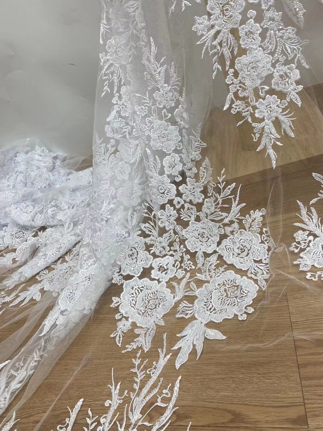 5 YARDS / 3 COLORS / Esme Floral Embroidery Mesh Lace Party Prom Brid Classic Modern Fabrics 5 YARDS / 3 COLORS / Esme Floral Embroidery Mesh Lace Party Prom Brid Classic Modern Fabrics