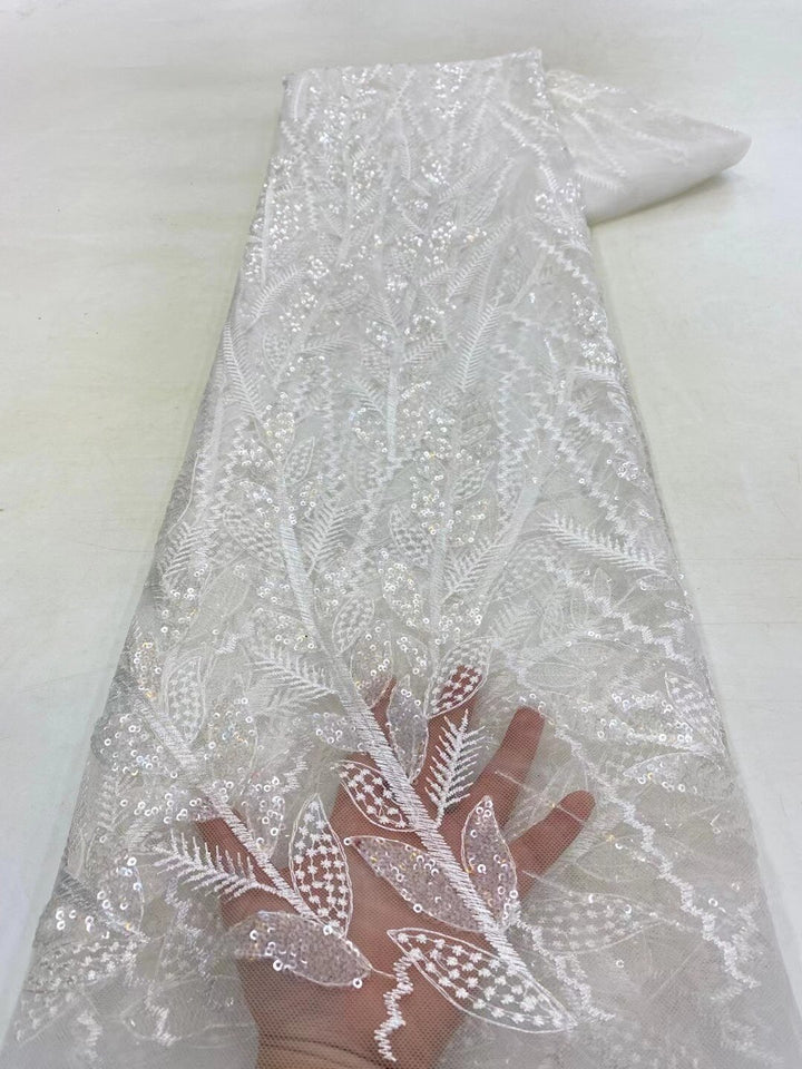 5 YARDS / 7 COLORI / Fossette con paillettes e perline ricamate in rete di pizzo scintillante, tessuto per abito da sposa, festa, ballo di fine anno