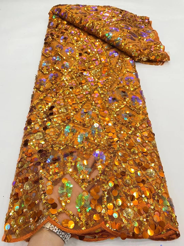 5 IARDE / 10 COLORI / Tessuto Aurore con ricami floreali in rilievo, rete di pizzo glitterata, per abito da ballo, festa, ballo di fine anno 