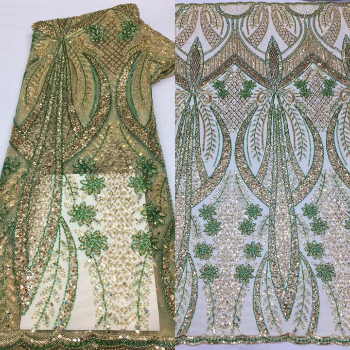 5 YARDS / 14 COLORI / Tessuto per abiti da cerimonia nuziale da sposa, in pizzo scintillante, con paillettes e perline, Camille