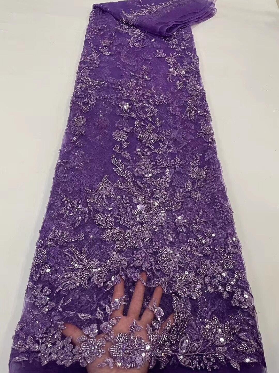 5 YARDS / 16 COLORI / Lune Tessuto per abito da sposa, pizzo, ricamo con perline floreali, maglia glitterata, ballo di fine anno