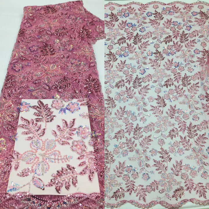 5 YARDS / 15 COLORI / Tessuto per abiti da cerimonia nuziale da sposa in pizzo scintillante con perline ricamate e paillettes Anne