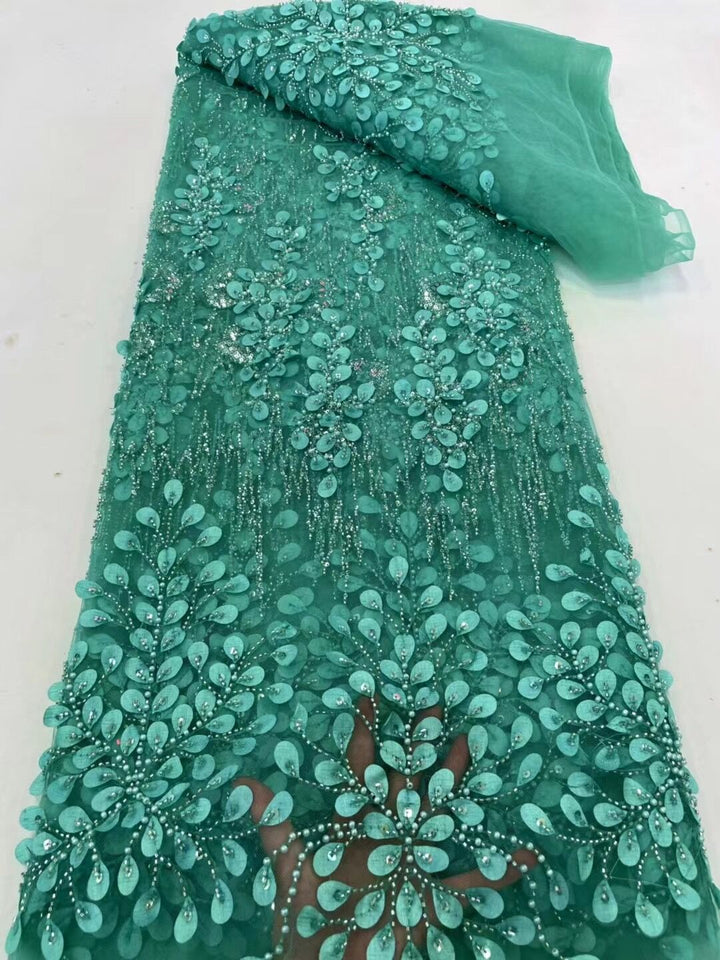 5 YARDS / 20 COLORI / Tessuto per abito da cerimonia nuziale da sposa in pizzo scintillante con paillettes e perline ricamate Elayne