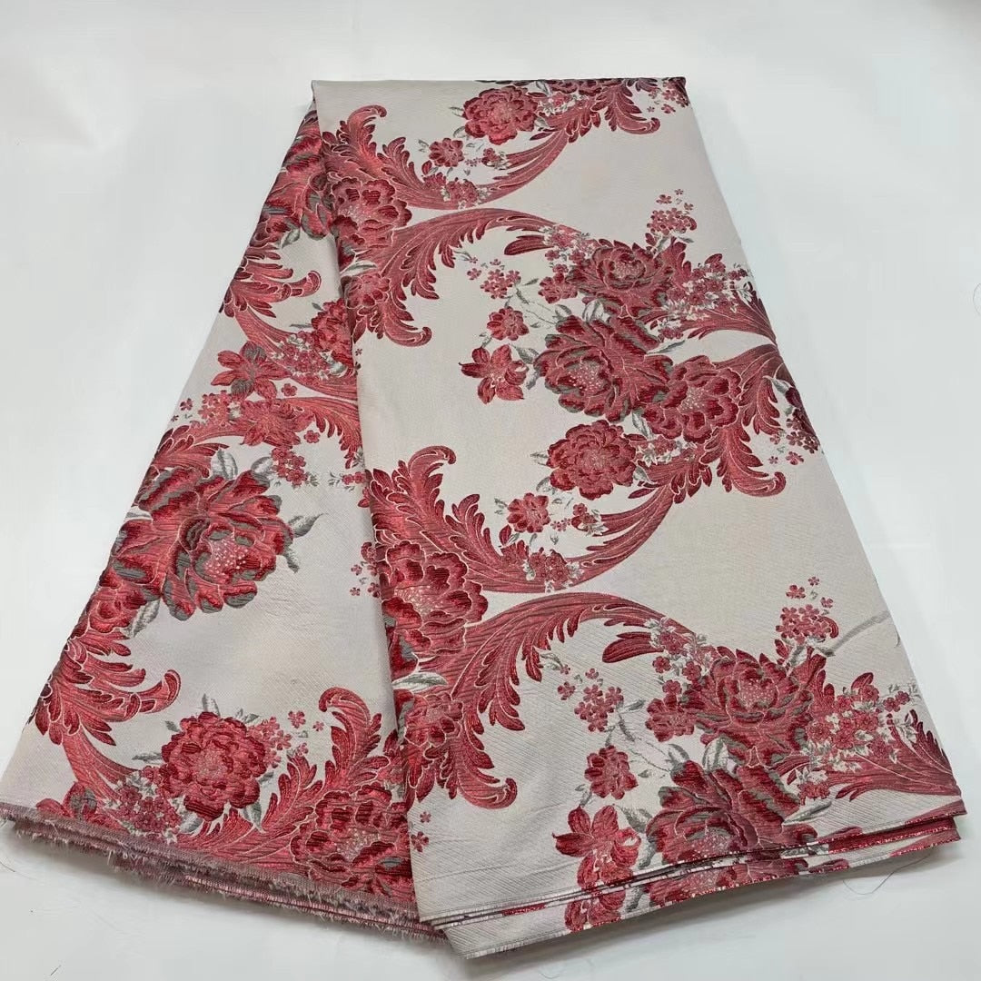 5 YARDS / 8 COLORS / Floral Damask Jacquard Brocade Woven Fashion Jacket Dress Fabric