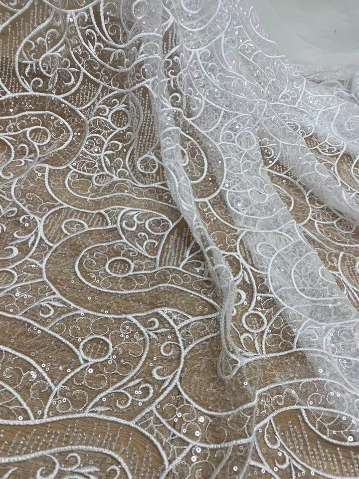 5 YARDS / 3 COLORS / Esmée Floral Embroidery Mesh Lace Party Prom Bridal Dress Fabric