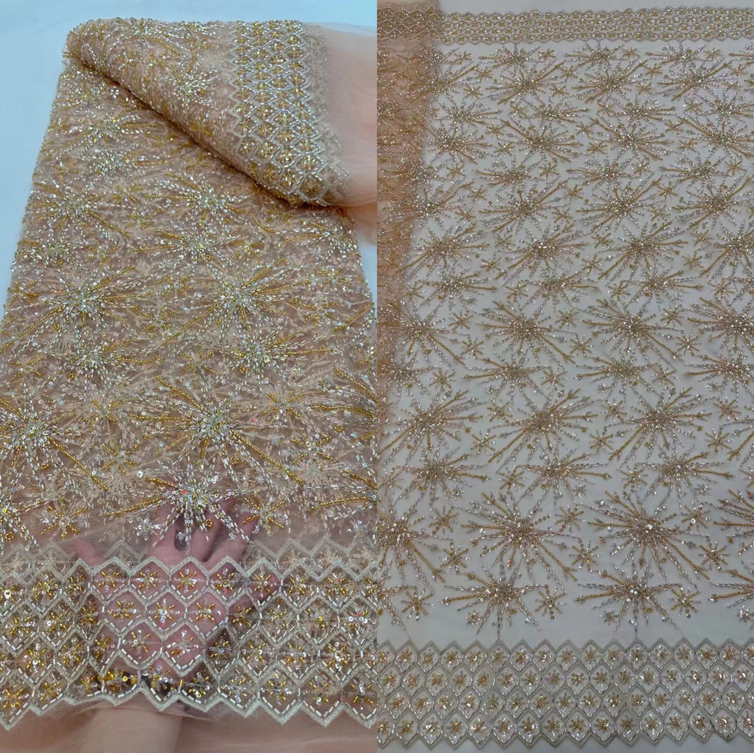 5 YARDS / 10 COLORI / Tessuto per abito da cerimonia nuziale da sposa in pizzo scintillante con paillettes e perline ricamate Bernadette