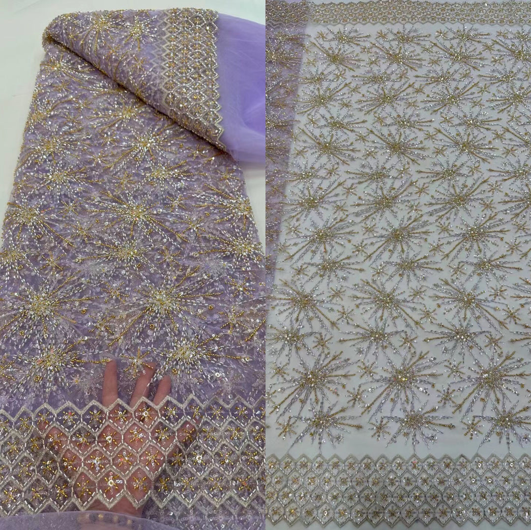 5 YARDS / 10 COLORI / Tessuto per abito da cerimonia nuziale da sposa in pizzo scintillante con paillettes e perline ricamate Bernadette