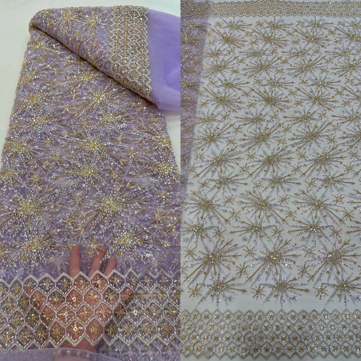 5 YARDS / 10 COLORI / Tessuto per abito da cerimonia nuziale da sposa in pizzo scintillante con paillettes e perline ricamate Bernadette