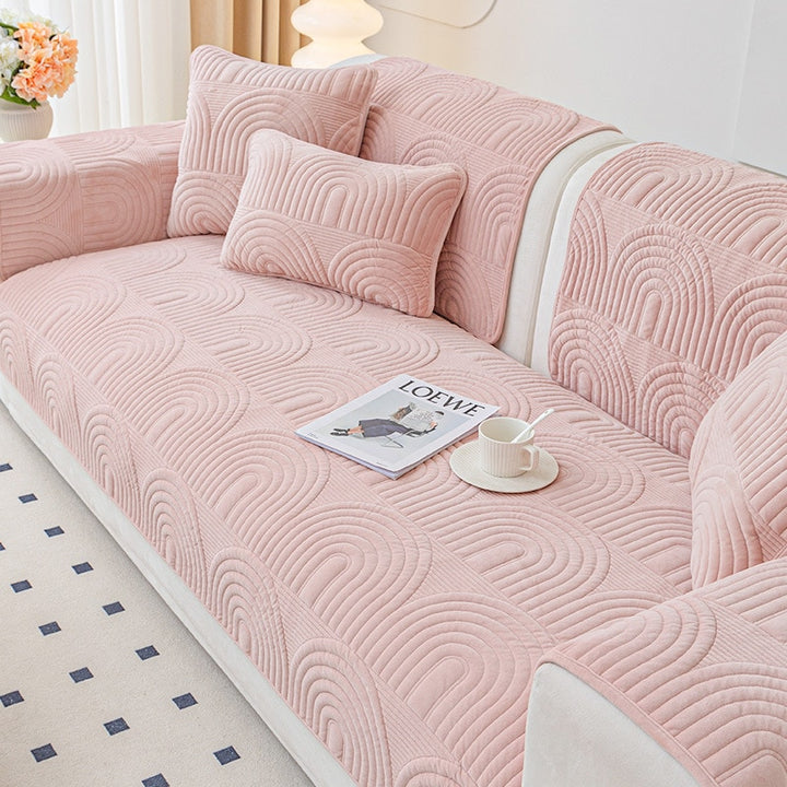5 COLORI / Fodera protettiva componibile per divano componibile dal design geometrico in morbido peluche spesso Fodera resistente, lavabile ed elegante per l'arredamento del soggiorno della camera da letto 