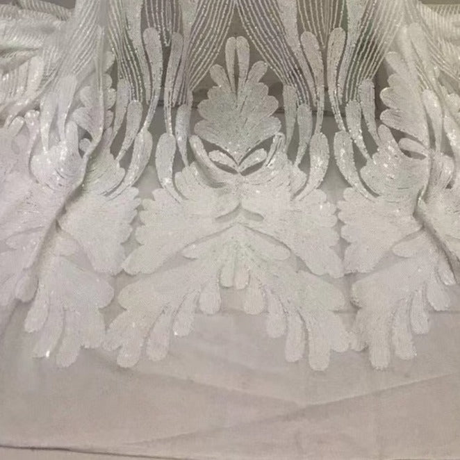 5 IARDE / 12 COLORI / Eolia Paillettes Perline Ricamato Maglia Scintillante Pizzo Tessuto per abiti da sposa per feste da ballo
