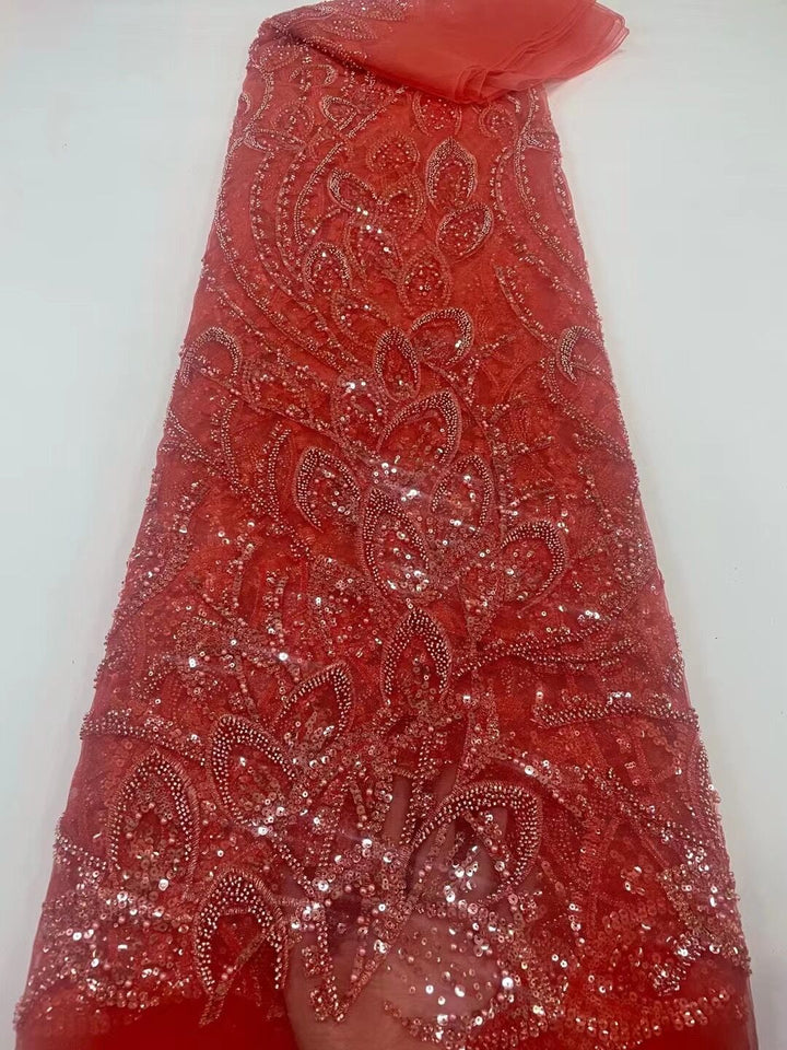 5 YARDS / 16 COLORS / Mirabelle Floral Beaded Embroidery Glitter Mesh Lace  Party Prom Bridal Dress Fabric