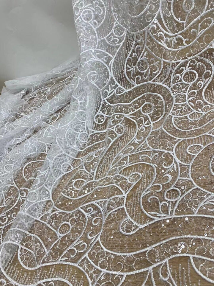 5 YARDS / 3 COLORS / Esmée Floral Embroidery Mesh Lace Party Prom Bridal Dress Fabric