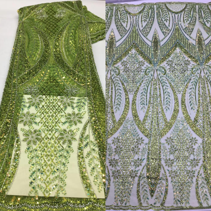 5 YARDS / 14 COLORI / Tessuto per abiti da cerimonia nuziale da sposa, in pizzo scintillante, con paillettes e perline, Camille