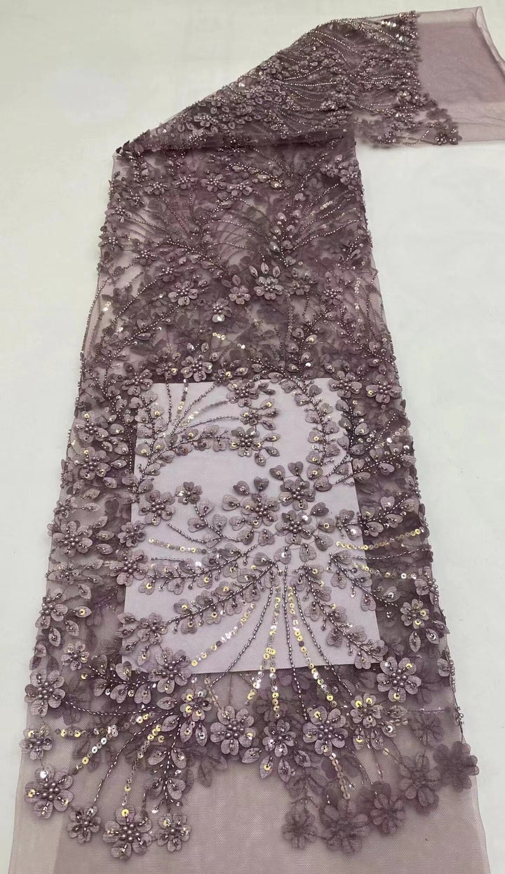 5 YARDS / 14 COLORI / Tessuto per abiti da cerimonia nuziale da sposa, in pizzo scintillante, con paillettes e perline, Édith