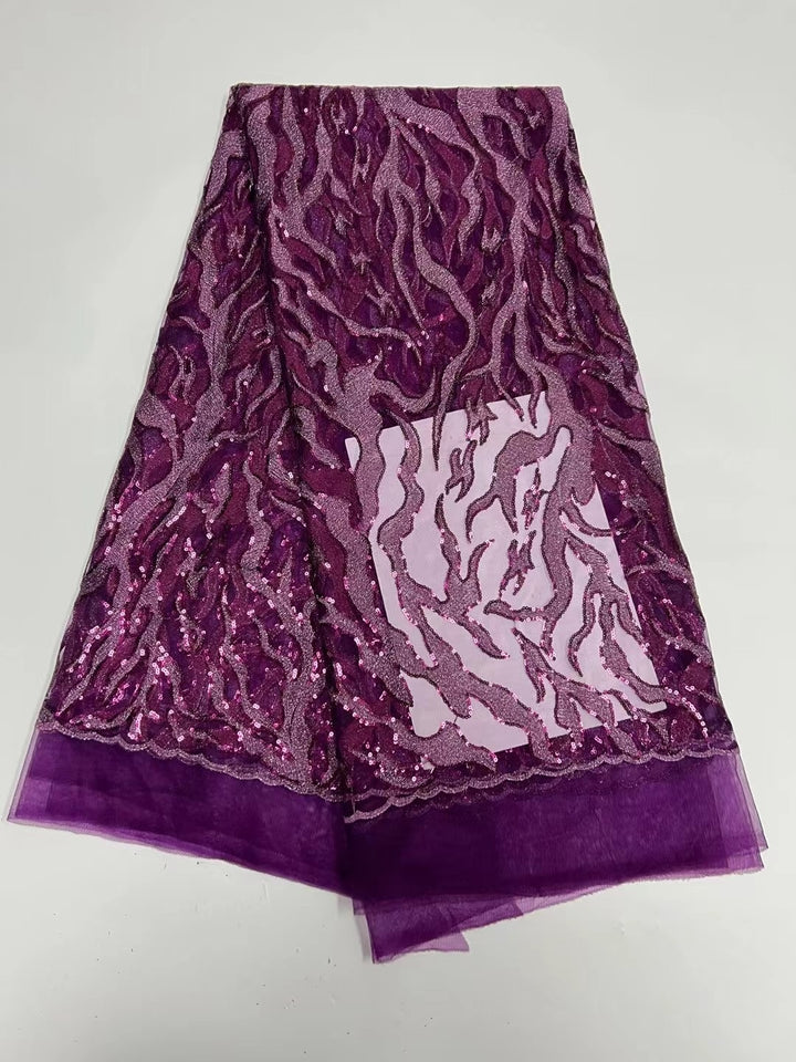 5 YARDS / 9 COLORI / Sacha tono su tono glitter paillettes perline ricamo tulle maglia pizzo tessuto abito da sposa ballo di fine anno