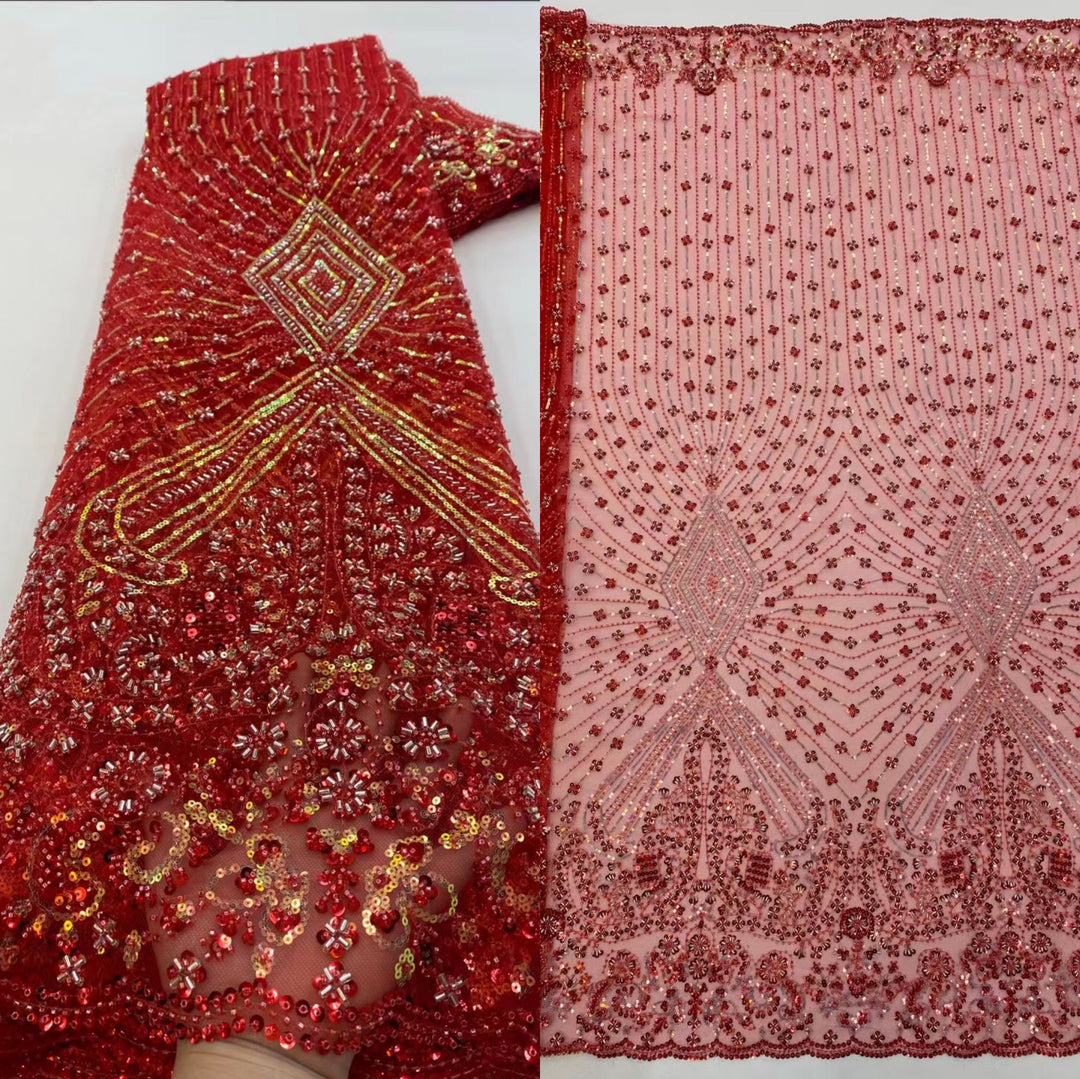 5 YARDS / 10 COLORI / Tessuto per abiti da cerimonia nuziale da sposa in pizzo scintillante con paillettes e perline ricamate Agathe
