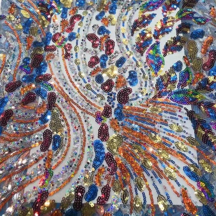 5 YARDS / 15 COLORS / Gabin Sequin Beaded Embroidery Glitter Mesh Sparkly Lace Wedding Party Dress Fabric