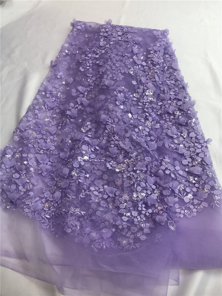 5 YARDS / Charlotte Sequin Beaded Embroidered  Mesh Sparkly Lace Bridal Wedding Party Dress Fabric