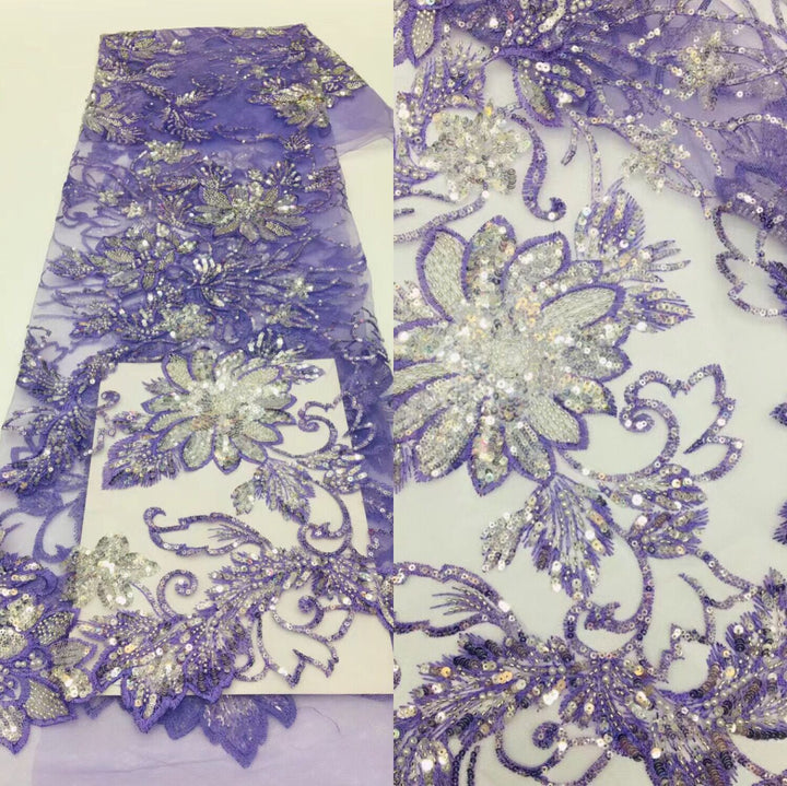 5 YARDS / 13 COLORI / Tessuto Jolie per abiti da sposa, ricami floreali con perline, rete di pizzo glitterato, ballo di fine anno