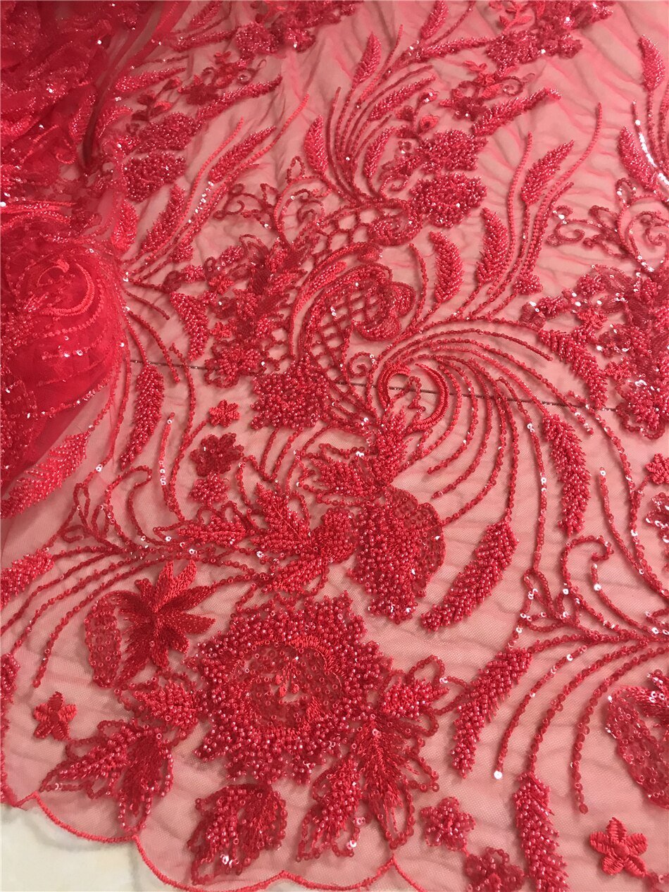 Red Giselle Multicolor Floral Sequins Prom Evening Cocktail Couture Fabric  – Fashion Fabrics LLC