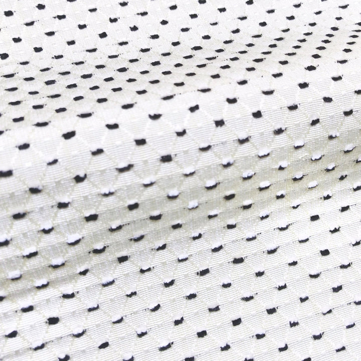 BALIS Black Beige Geometric Dots Woven Jacquard Brocade Fabric - Classic & Modern