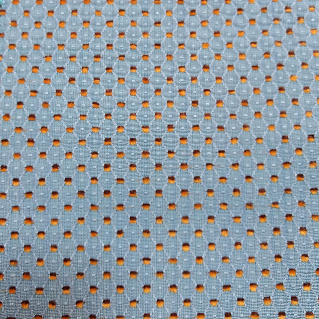 BALIS Blue Brown Geometric Dots Woven Jacquard Brocade Fabric - Classic & Modern