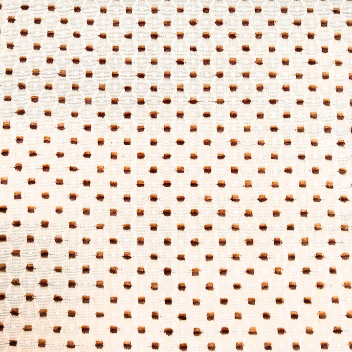 BALIS Brown Beige Geometric Dots Woven Jacquard Brocade Fabric - Classic & Modern