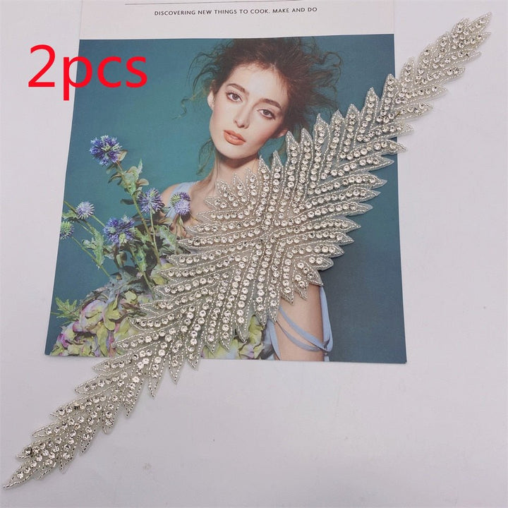 Bridal Wedding Party Rhinestone Crystal Beaded Sequin Glitter Full Body Sew On Patch Trim Applique / 15 COLOR DESIGNS - Classic & Modern