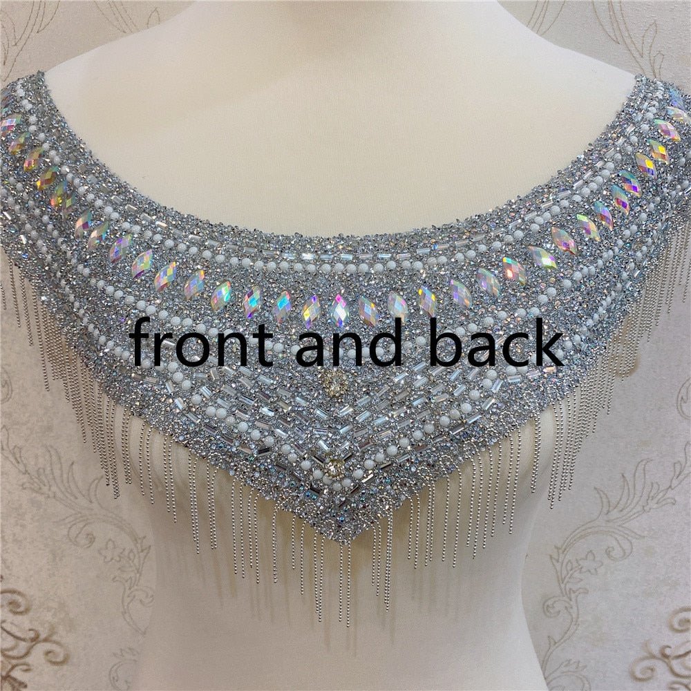 Bridal Wedding Party Rhinestone Crystal Beaded Sequin Glitter Full