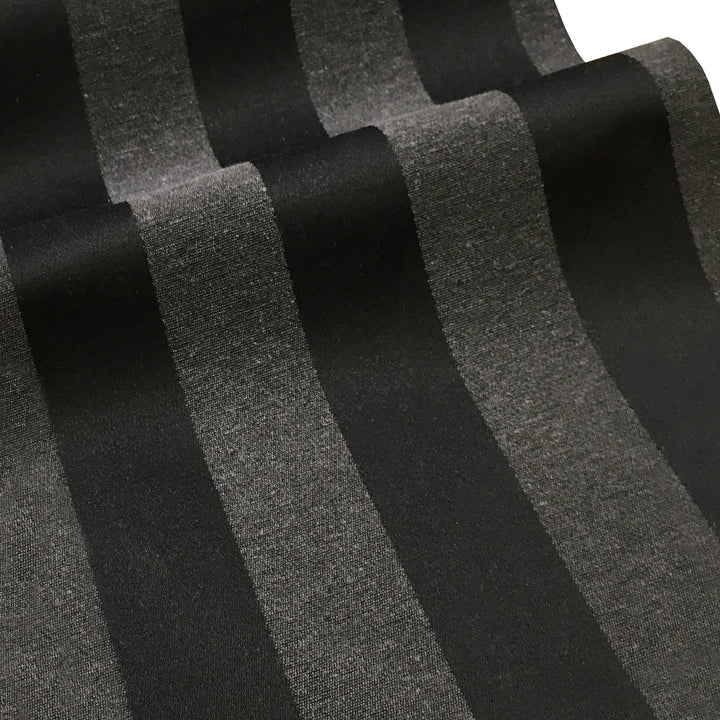 Bronte Black Tone on Tone Striped Jacquard Fabric - Classic & Modern