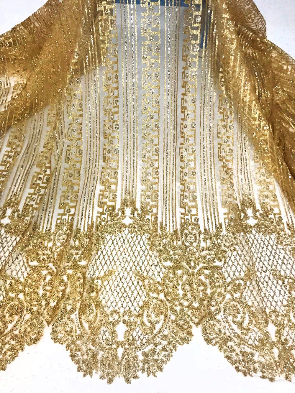 Charlotte METALLIC GOLD Geometric Glitter Mesh Tulle Mesh Lace Dress F Classic Modern Fabrics Charlotte METALLIC GOLD Geometric Glitter Mesh Tulle Mesh Lace Dress F Classic Modern Fabrics