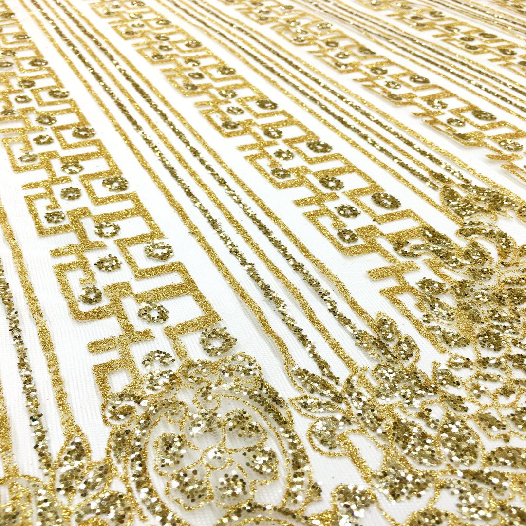 Sparkling Glitter Tulle Fabric - Gold - Sparkling Glitter Tulle Mesh F