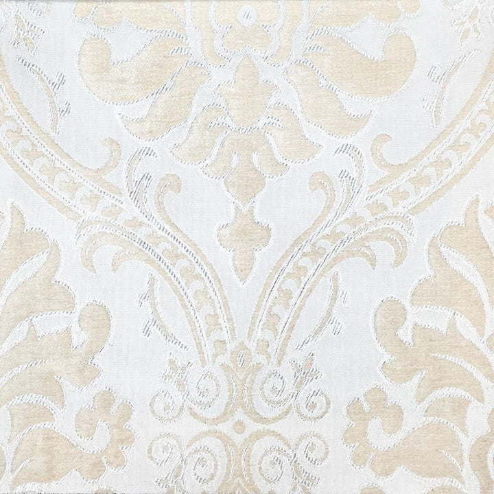 Classic Floral Damask Ivory Velvet Brocade Fabric - Classic Modern Fabrics