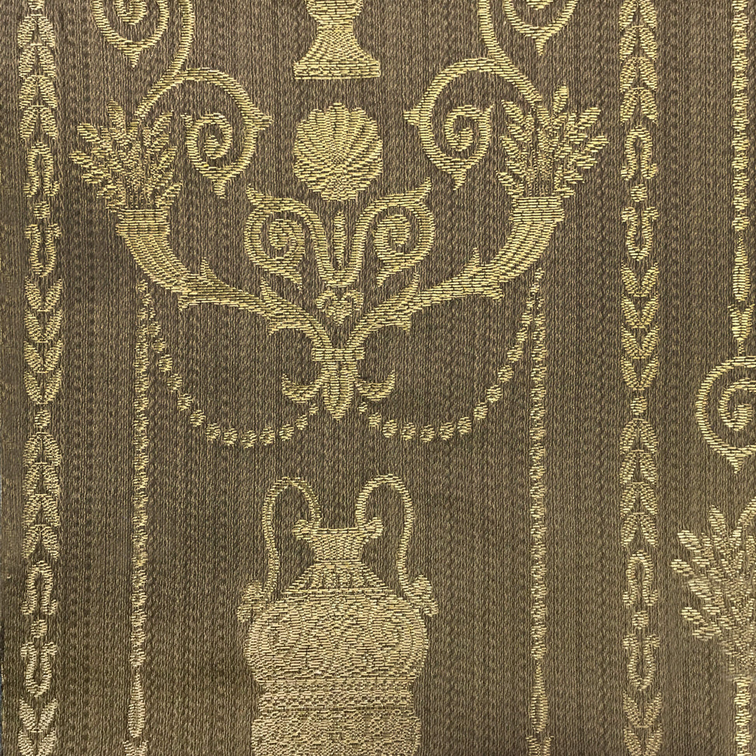 DANTE Olive Gold Damask Jacquard Brocade Fabric - Classic & Modern