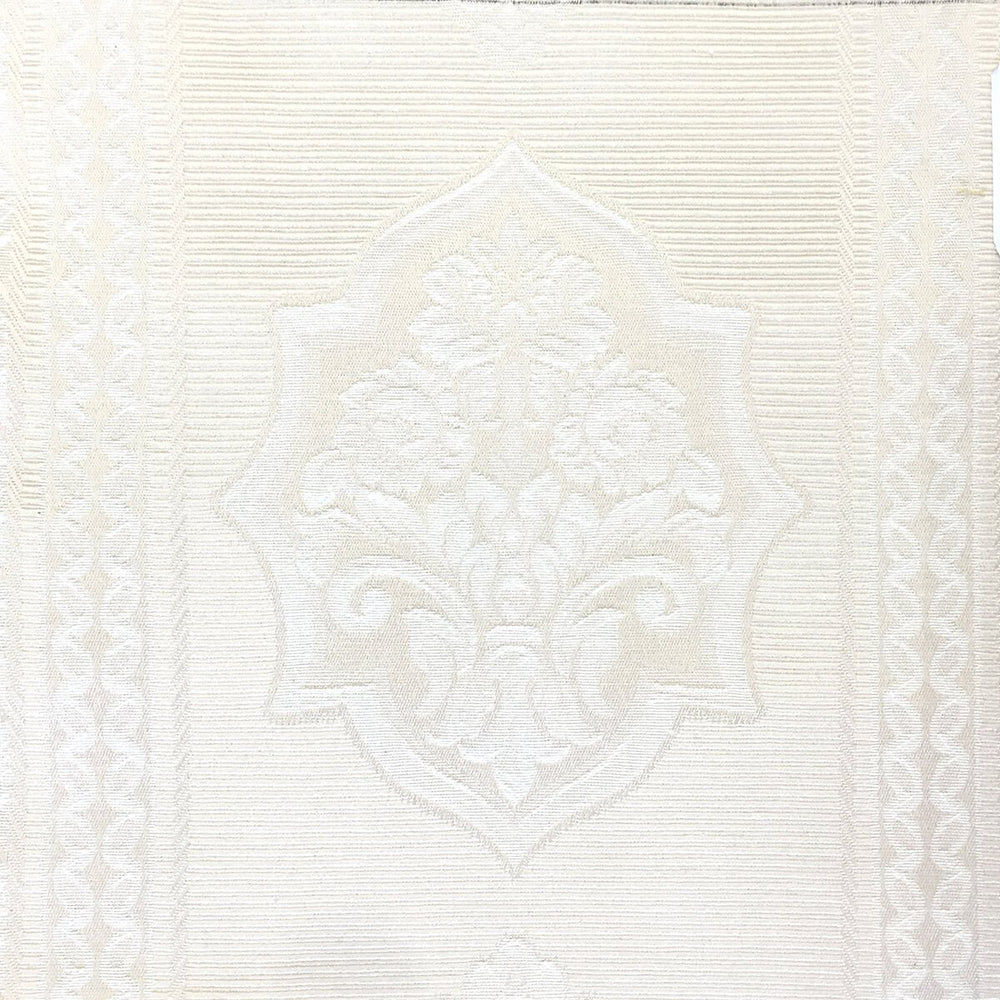 DJST Beige Ivory Striped Damask Jacquard Fabric - Classic & Modern