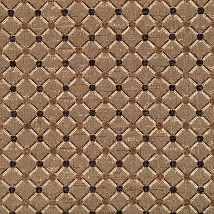 Geometric Diamond Chenille Jacquard Brown Fabric - Classic & Modern