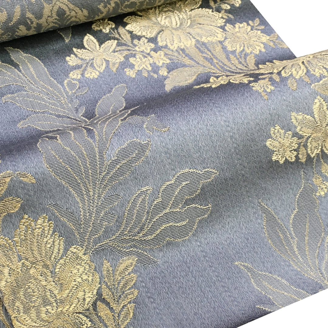 GINEVRE Blue Gold Floral Jacquard Brocade Fabric - Classic & Modern