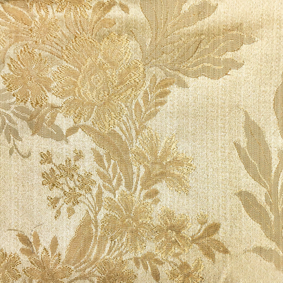 GINEVRE Green Gold Floral Jacquard Brocade Fabric