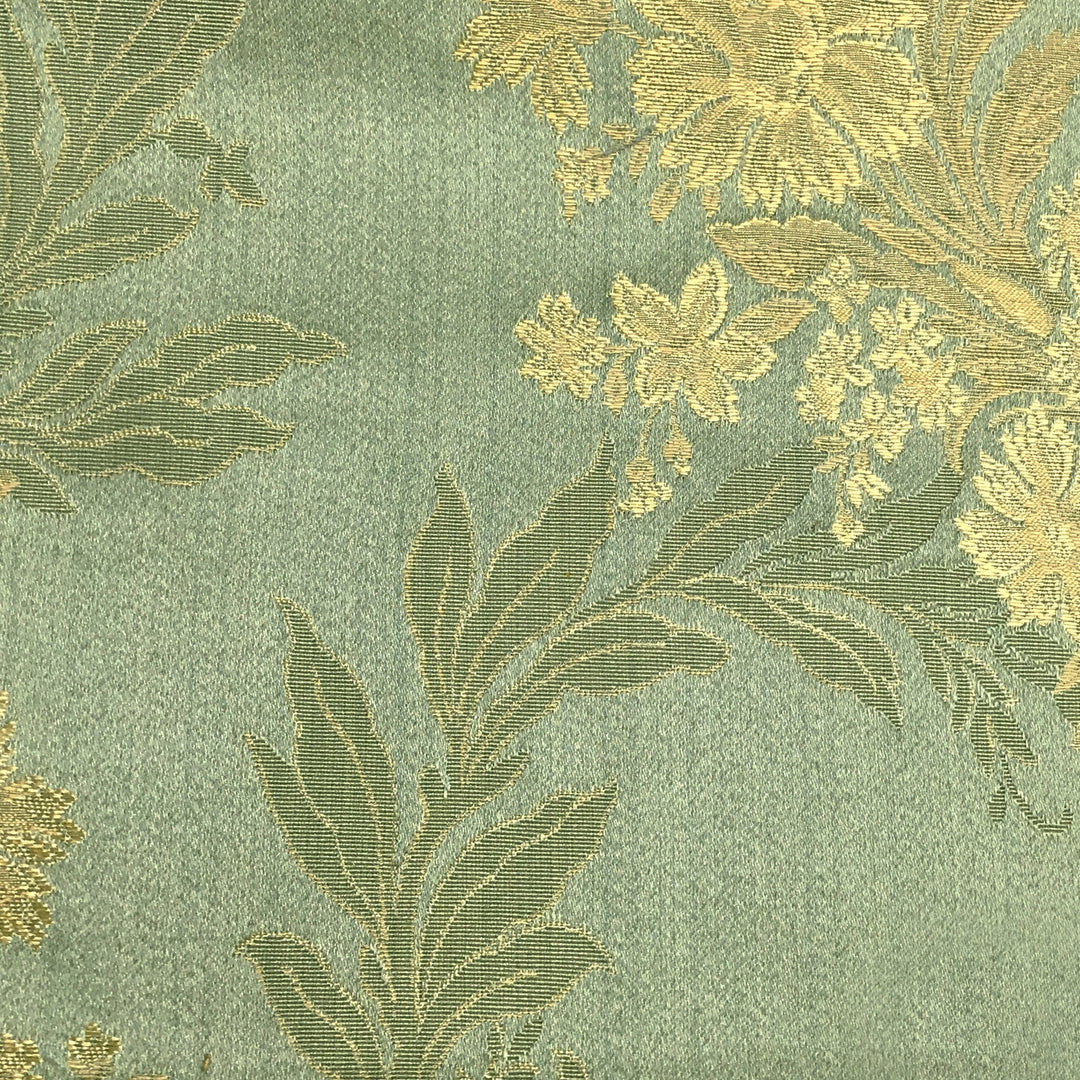 GINEVRE Green Gold Floral Jacquard Brocade Fabric - Classic & Modern