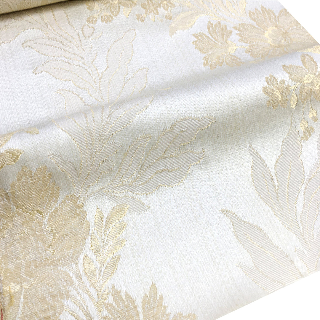 GINEVRE Ivory Beige Floral Jacquard Brocade Fabric - Classic & Modern