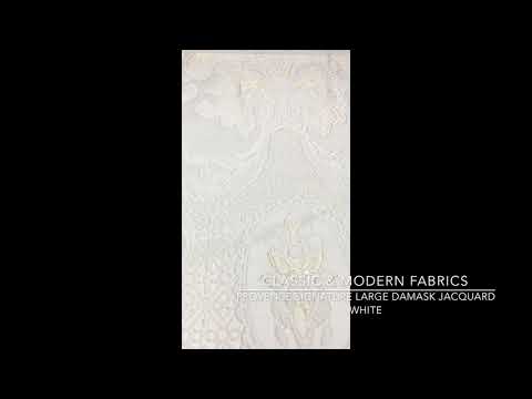 Provence Signature Large Damask Jacquard White Fabric