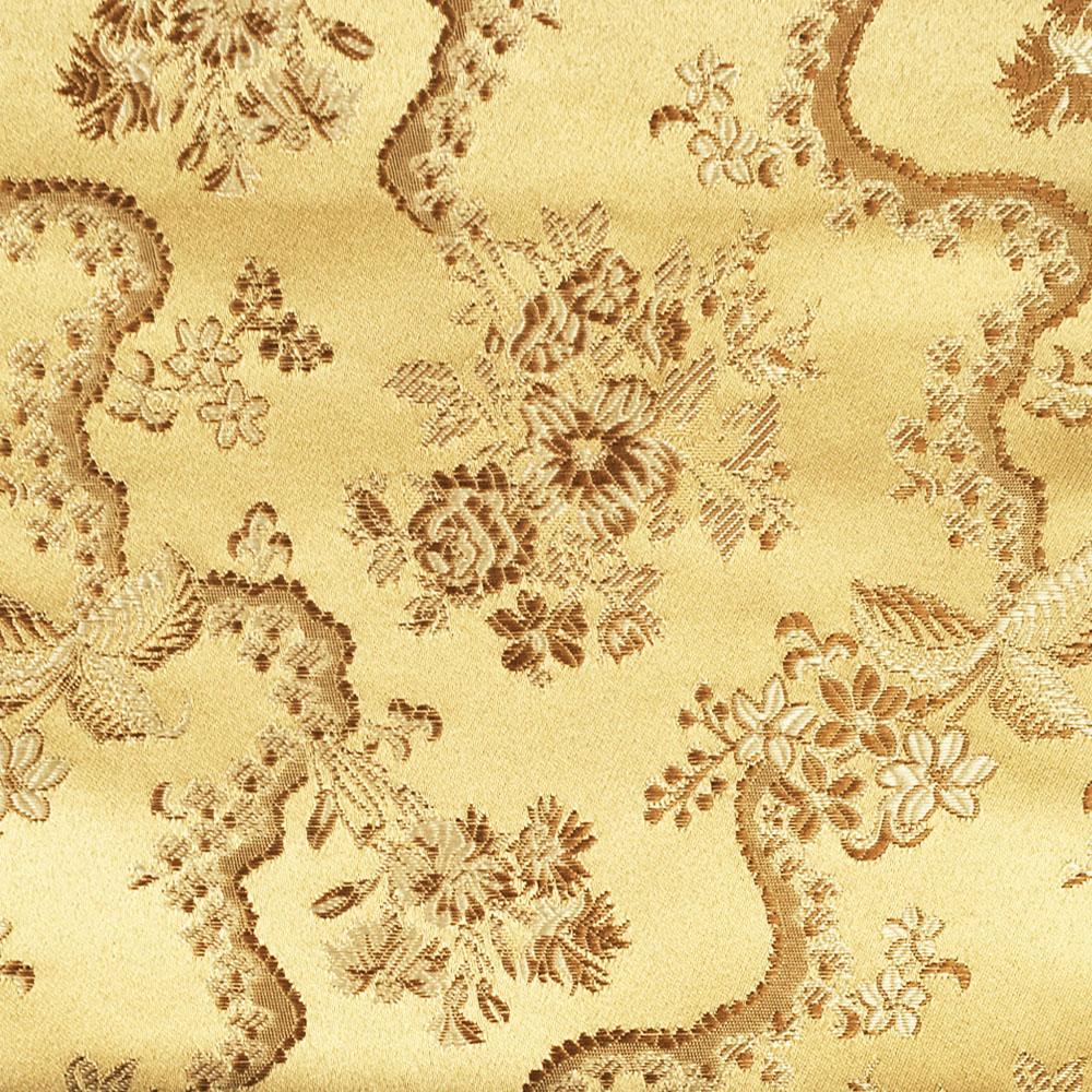Jessica Floral Woven Jacquard Gold Fabric - Classic & Modern
