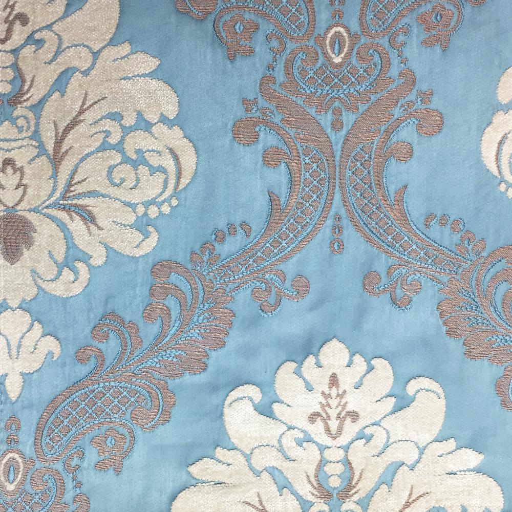 Labelle Damask Brocade Jacquard Light Soft Blue Fabric - Classic & Modern