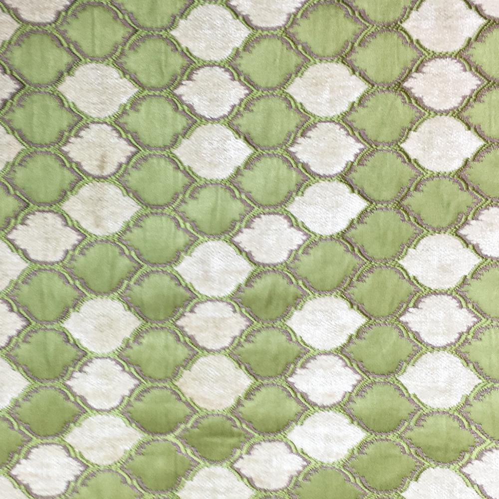Labelle Trellis Brocade Jacquard Green Fabric - Classic & Modern