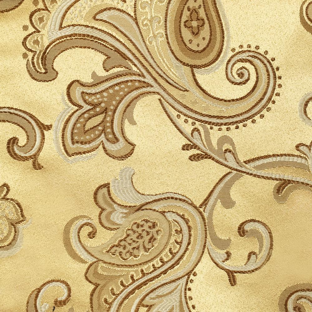 Large Paisley Woven Jacquard Gold Brown Fabric - Classic & Modern