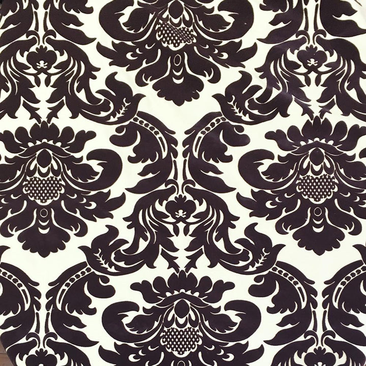 Laval Damask Flocked Velvet Faux Silk Fabric - Classic & Modern