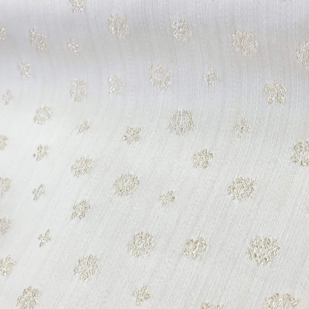 Louise Beige Small Floral Jacquard Brocade Fabric - Classic & Modern